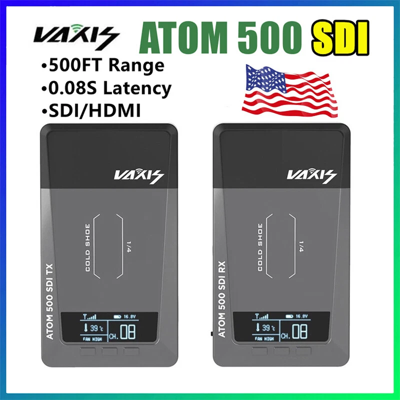 US Vaxis ATOM 500 Dual SDI HDMI Wireless Video Transmission System 1080P TX+RX - Image 1 of 4