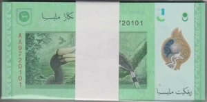 Mazuma *M1767 Malaysia 12th $5 AA9720101-200 1st Prefix Stack 100 Running UNC - Picture 1 of 2