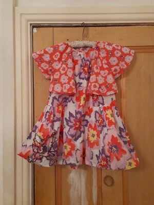 Vestido Catimini 100 % algodón 4-5 años blanco lila púrpura rojo limón rosa marrón  Foto 1 de 4