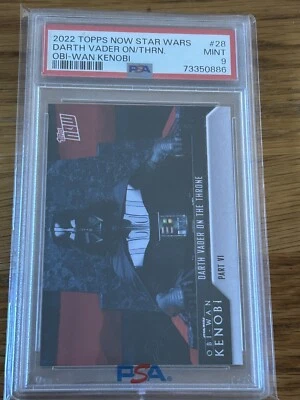 2022 Topps Now Obi Wan Kenobi Darth Vader On The Throne PSA 9 MINT Star Wars - Image 1 of 2