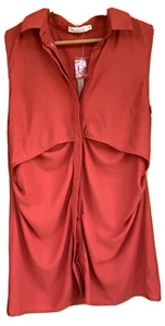 NEW Mustard Seed Womens Orange Maternity Tunic Size Medium Nursing Top Blouse - Picture 1 of 3