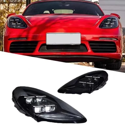 Upgrade For Porsche Cayman 718 982 Headlight 2016-2024 DRL Dynamic Turn Signal - Image 1 of 4
