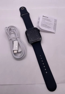 Apple Watch Series 9 GPS 45MM Aluminum/Ceramic Case Midnight Black Sport Band - Image 1 of 4