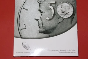 50th Anniversary Kennedy Half-Dooar Uncirculated Coin Set - Picture 1 of 10