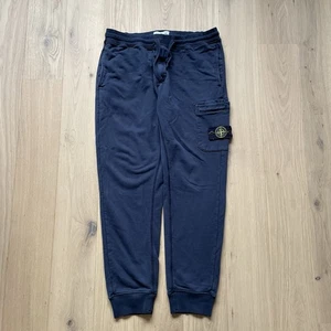 Stone Island Cargo Joggers Mens Navy Cotton Plain Bottoms Trousers Sweatpants L - Picture 1 of 5