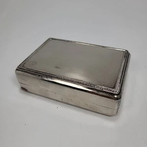 Vtg International Silver Co. Silver Plated Jewelry Box Velvet Lined Mirror Felt - Photo 1 sur 6