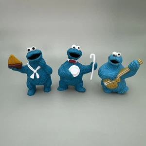 Cookie Monster 3" Tara Figures Vintage 1980's Sesame Street Lot - Picture 1 of 11