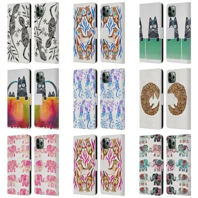 CAT COQUILLETTE ANIMALS 2 LEATHER BOOK WALLET CASE FOR APPLE iPHONE PHONES - Image 1 of 4