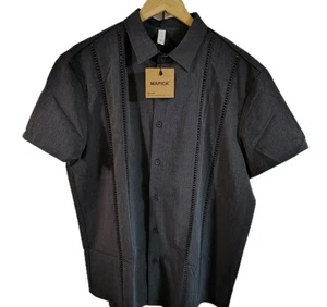 Handsome Mapick XL Grey Mens Short Sleeve Shirt Y2K NWT Casual Comfortable  - Picture 1 of 6