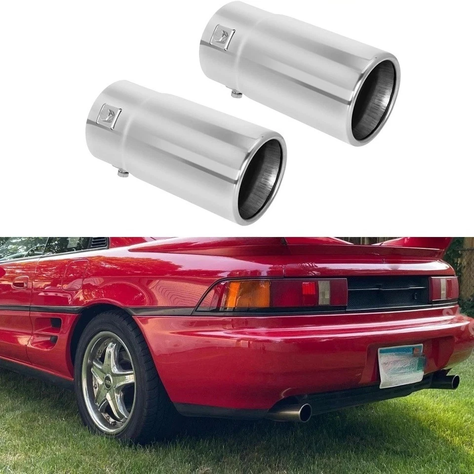 2xExhaust Tip Rear Tail Throat Muffler Stainless Steel For Toyota MR2 - Изображение 1 из 4