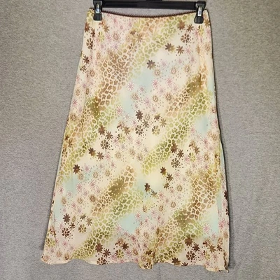 Винтажная юбка миди с цветочным анималистическим принтом 2000-е пастельная кокетка фея гранж Y2K M - Изображение 1 из 4