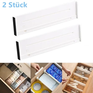 2x Aufbewahrung geladen Schublade Teiler Trennwand erweiterbar Küche Schlafzimmer Organizer - Bild 1 von 12