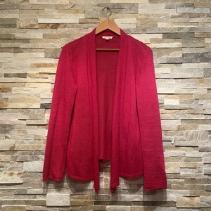 Eileen Fisher offene Strickjacke Pullover | 100% Leinen rot rosa Übergangsstrick Neu ohne Etikett - Bild 1 von 5