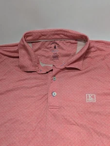 Camisa Polo Johnnie-O Para Hombres 2XL Tencel Manga Corta Rosa Geométrica Aop - Imagen 1 de 8