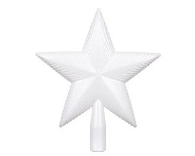 21cm Christbaumspitze Stern Strukturiert Tannenbaumspitze Winterweiß - Bild 1 von 2