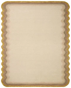 Buena Onda Rug Hand Tufted Rug Unique Scallop Rugs for Hallway, Rugs for Office - Picture 1 of 5