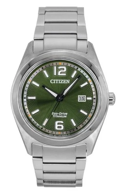 Citizen Eco-Drive Super Titanium Analog Green Dial AW1641-81X Mens Watch - image 1 of 4