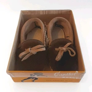 Capitol Brand HURON TRIBE Baby Mocassin Size: 3 Vintage INDIAN SLIPPER MFG. CO.  - Picture 1 of 22
