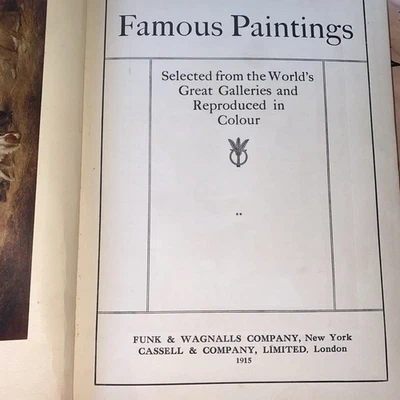 Famous Paintings. Selected from the World's Great Galleries 1915 Edition Vintage Foto 1 de 4