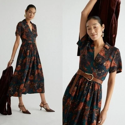 NUEVO Vestido Tuckernuck Caqui Floral Jacquard Adelaida Formal Midi Talla XXL Foto 1 de 4