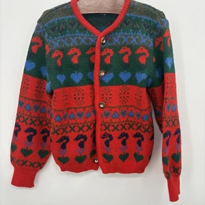 Vintage Kinder Wollmischung Knopfleiste Weihnachten Strickjacke Pullover 3T #11 - Bild 1 von 7