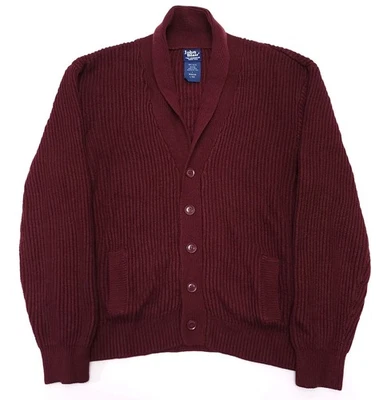 Cárdigan John Blair Para Hombre Grande Borgoña Suéter Abotonado Cuello en V Foto 1 de 4