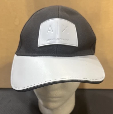 Boné de beisebol masculino Armani Exchange preto e cinza OSFM - Imagem 1 de 4