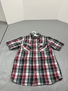 Urban Pipeline Hemd Jugend Junge Large rot schwarz grau kariert Kurzarm Knopfleiste - Bild 1 von 5