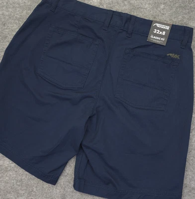 Mountain Khakis 男式 32x8 码府绸短裤经典合身远足户外海军蓝全新带标签 — 第 1/4 张图片