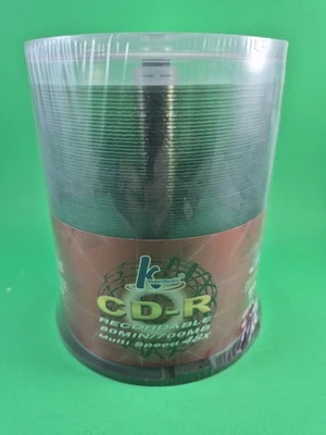 New 100 K Hypermedia CD-R Recordable Discs 80MIN/700MB Multi Speed 48X Sealed - Image 1 of 2