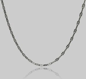 DAISY030/925 STERLING SILVER CHAIN  / DAISY DESIGN// 18INCH LONG/ RODIUM PLATED - Picture 1 of 3
