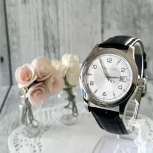 HAMILTON Linwood Men's Used Watch Quartz H184510 Silver Dial Date SS Condition - Picture 1 of 4