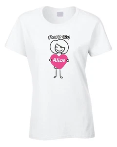 Camiseta Flor Niña Damas Mujeres Regalo Boda Casado Fiesta de Gallina Añadir Nombre - Imagen 1 de 1