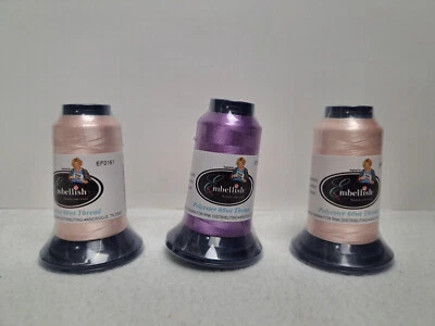Lot of 3 - Embellish 60wt Embroidery Thread (2 Colors) - Sealed - Image 1 of 4