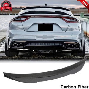 Alerón trasero de fibra de carbono real apto para Kia Stinger 2018-2023 labio del ala del maletero - Imagen 1 de 12