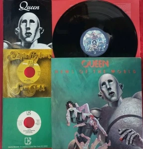 RARE QUEEN NEWS OF THE WORLD + 3x45 UNIQUE LABEL ERROR SAME BOTH SIDES MISPRINT - Picture 1 of 11