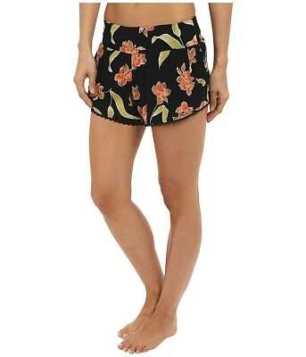 $45 Volcom Crush Starter Shorts NWT Sz M Black / Bright Flowers Elastic Back - Image 1 of 4
