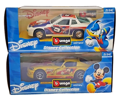 Burago 2219 +2217 "Dodge Viper GTS Mickey + Porsche 924 Turbo Donald" Scala 1/24 - Immagine 1 di 4