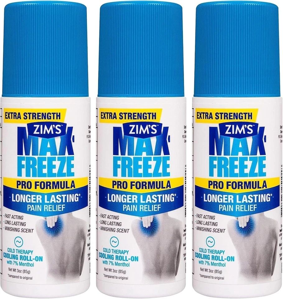 Zim’s Max-Freeze Pro Fórmula Roll-On Alivio del Dolor 3oz cada uno *Paquete de tres* Foto 1 de 1