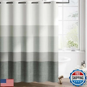 jinchan No Hook Shower Curtain Ombre Cloudy Grey Striped Shower Curtains for  - Picture 1 of 5