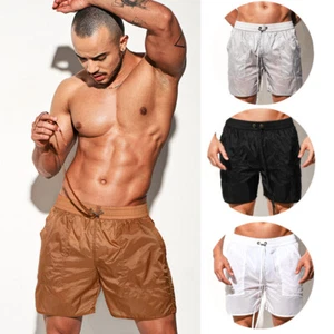Men's Loose Board Shorts Surfing Translucent Trunks Swimwear BeachWear Quick Dry - Picture 1 of 14