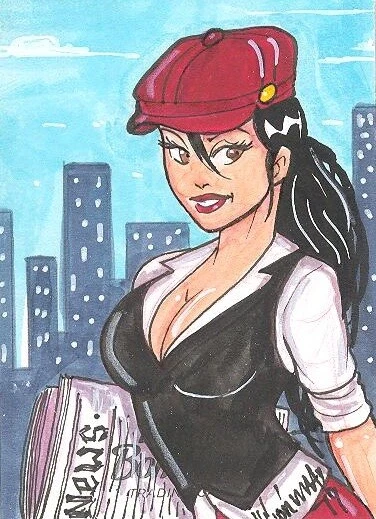 Cryptozoic DC Comics Bombshells Series 3 Rene Cordova Sketch card Eloisa Lane - Image 1 of 1