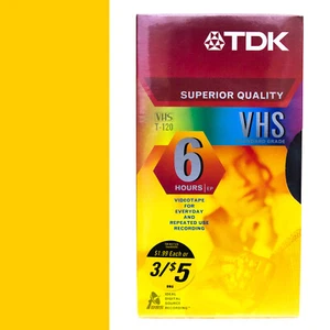 TDK Superior Quality T-120 Blank VHS Video Tape for VCR | x1 Brand New FREE S&H - Picture 1 of 12