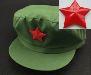 Gorra "Presidente Mao Estilo Antiguo Ejército"" + Insignia Estrella Roja Original del Ejército PLA de los años 60 - Imagen 1 de 14