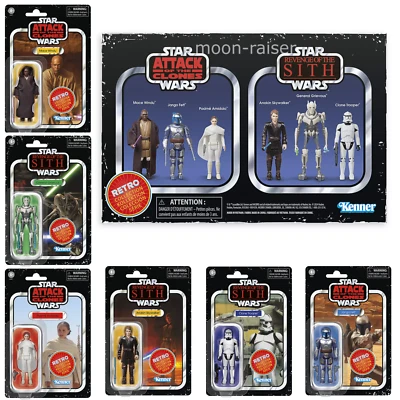 Juego de figuras de acción Star Wars Retro Collection de Hasbro Episodio II y III Foto 1 de 3