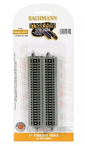 BACHMANN N SCALE E-Z TRACK 5 INCH STRAIGHT PACK (6) PC Nickel Silver NS BAC44811