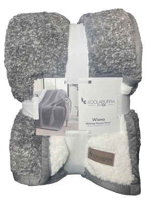 Koolaburra by UGG Wiona Classic Sherpa Throw Blanket Stone Grey Melange 50"x70" - Image 1 of 4