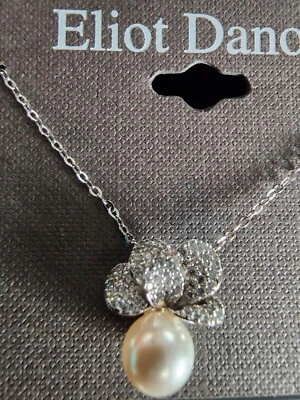 Collar Colgante Danori Imitación Perla y Cristal Pavé 16" + 2" Foto 1 de 3