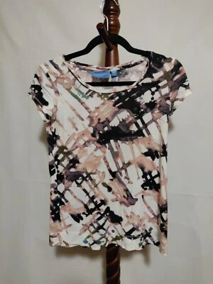 Simply Vera Wang Mujer Talla XS Camiseta Marrón Colorblock SS Cuello Redondo Foto 1 de 4