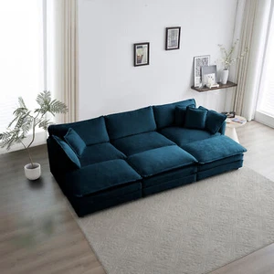 Comfortable Deep Seat Reversible Modular 6 Seater Sectional Super Soft Sofa U Sh - Picture 1 of 10